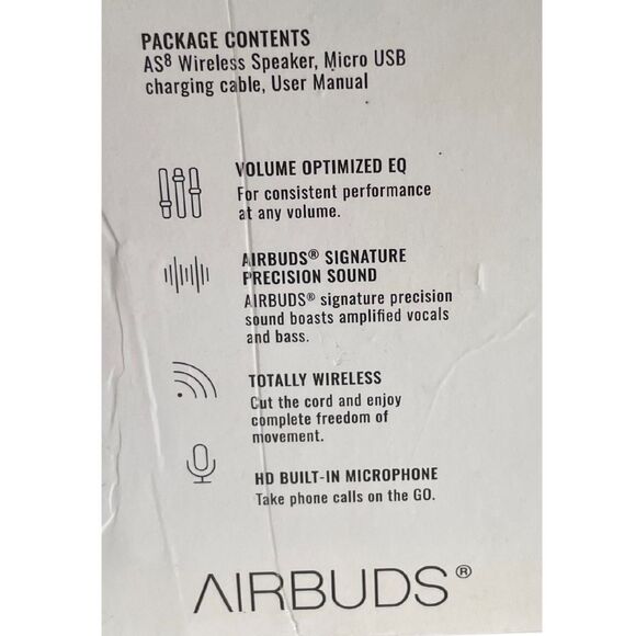 AS8 Airbuds Wireless Speaker Bluetooth 30ft Handsfree Calling 8Hrs Playtime - Picture 5 of 9